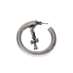 極美品 CHROME HEARTS クロムハーツ HOOP FAT SML STACK CHCRS CHクロス フープピアス 重量約14.40g シルバー925 片耳用 中古 4a003634のサムネイル