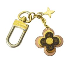 ルイヴィトン ゴールド×ピンク フラワー キーホルダー【比較的美品