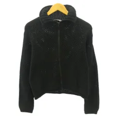 ジルサンダー JIL SANDER ヴィンテージ ニット ジップアップ ジャケット ブルゾン コットン ショート丈 34 黒 ブラック 0716のサムネイル