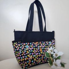 ペイズリー サイドポケット 肩掛けトートバッグ ハンドメイド - メルカリ
