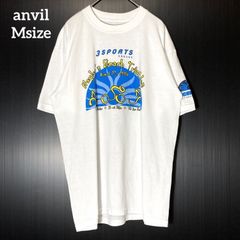 【anvil】トライアスロン 大会 アメリカ スポーツ 水泳 バイク ランニング 企業ロゴ 両面プリントロゴ 半袖Tシャツ US古着 USA輸入 ホワイト Msize