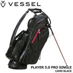 新品★ベゼル★VESSEL★Player プレイヤー 5.0 プロ スタンド キャディバッグ★シングル ストラップ★2025★9.5型 4.2kg★CAMO BLACK カモブラックのサムネイル