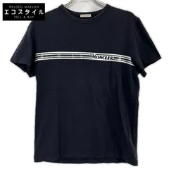 MONCLER　モンクレール　19SS MAGLIA T-SHIRT ブラック×ホワイト コットン ロゴプリント ショートスリーブカットソー　Lのサムネイル