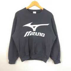 MIZUNO ミズノ クルーネックスウェット ビッグロゴ ブラック S メンズ 古着 スポーツMIXのサムネイル