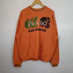 Paradiso パラディーゾ クルーネックスウェット プリント オレンジ LL メンズ 古着 スポーツMIX レトロのサムネイル