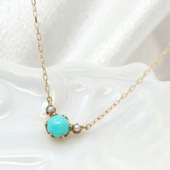 一粒トルコ石 ネックレストップ ジュエリーマキ k18刻印 - メルカリ