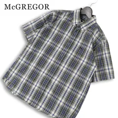 McGREGOR マクレガー 春夏★ 半袖 チェック柄 ロゴ刺繍 シャツ Sz.M メンズのサムネイル