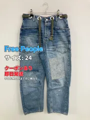 Free People デニムパンツ 24 ブルー フルレングス 無地 スタンダード レギュラー ストレート ヴィンテージ レディースのサムネイル