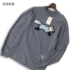 【新品 未使用】 coen × Penneys コーエン × ペニーズ別注★ 長袖 キツネ ワッペン ビッグ ロンTシャツ Sz.M メンズのサムネイル
