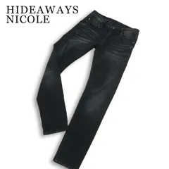HIDEAWAYS NICOLE ハイダウェイ ニコル 通年 USED加工★ ハイストレッチ デニム パンツ ジーンズ Sz.44 メンズ 黒のサムネイル