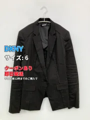 DKNY ディーケーエヌワイ テーラードジャケット 6 ブラック リネン・麻 無地 フードなし レディースのサムネイル