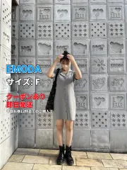 EMODA エモダ ワンピース F グレー 無地 半袖 ひざ丈 タイト レディースのサムネイル