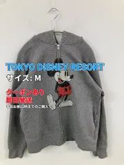 TOKYO DISNEY RESORT トウキョウディズニーリゾート パーカー M グレー コットン 無地 前面プリント ジップアップ 長袖 レディースのサムネイル