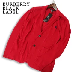 【新品】 BURBERRY BLACK LABEL 春夏 ホース刺繍★ リネン100% ニット アンコン ジャケット カーディガン Sz.2 メンズ 赤のサムネイル