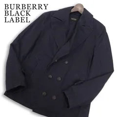 BURBERRY BLACK LABEL バーバリー ブラックレーベル 通年 ダック地★ ダブル Pジャケット Sz.M メンズ 紺のサムネイル