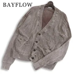 25AW★ BAYFLOW ベイフロー 通年★ ダメージ加工 ウォッシュ加工 ビッグシルエット ニット カーディガン Sz.4 メンズのサムネイル
