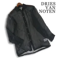DRIES VAN NOTEN ドリス ヴァン ノッテン 春夏 シルク100%♪ 長袖 シースルー ブラウス シャツ Sz.XS　レディース 黒のサムネイル