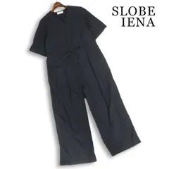 23SS★ SLOBE IENA スローブ イエナ 春夏 【タイプライター オールインワン】 ワイド サロペット つなぎ Sz.F レディース 紺のサムネイル