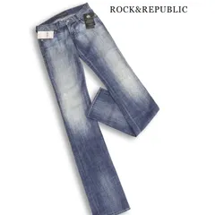 【新品 未使用】 ROCK&REPUBLIC ロックアンドリパブリック USED加工♪ ローライズ デニム パンツ USA製 Sz.24 レディースのサムネイル