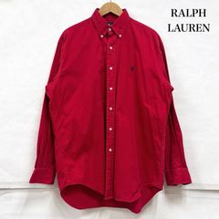 ラルフローレン リネン100％ ボタンダウンシャツ XL 麻 BD 赤ポニー