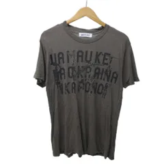 ゴム gomme Tシャツ カットソー プリント 半袖 クルーネック 茶 ブラウン ■IBO97のサムネイル