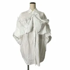 エムエムシックス メゾンマルジェラ MM6 Maison Margiela CAMICIA RUFFLE PANEL フリル 半袖 シャツ 36 ホワイト S32CU0126のサムネイル