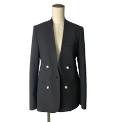 チノ CINOH NO COLLAR JACKET パールボタンジャケット ノーカラー ダブルボタン 36 ブラックのサムネイル