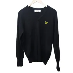 ライル&スコット LYLE&SCOTT カシミヤ セーター ニット Vネック スコットランド製 黒 ブラック 40/102 約L 0224のサムネイル