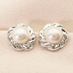 美品 田崎真珠 シルバー マベパール イヤリング/25-760Sのサムネイル