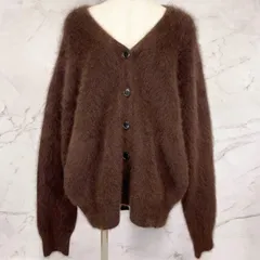 steven alan スティーブンアラン　HAMILTON LAMBS WOOL CARDIGAN　ハミルトンラムズウール　カーディガン　タヌキ　ウール　ナイロン　ポリウレタン　ダークブラウン　フリーサイズ　8228-104-0133のサムネイル