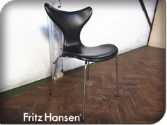 ■展示品■FritzHansen/フリッツハンセン■高級■LILY/リリーチェア■3108■アルネ・ヤコブセン■黒総革■ソフトレザー■24万■eee6456mのサムネイル