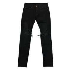 新品未使用】mnml ニークラッシュジップヘムデニムパンツ ブラック 28 
