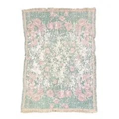 vintageラグ ブランケット マルチカバー タペストリー USA製 フラワー 花 Rug Blanket Floral 3805のサムネイル