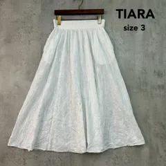 TIARA ティアラ 3 ホワイト ロングスカート ギャザースカート フレアスカート スカート ロング マキシ Aライン ボリューム バックゴム コットンシルク シルク混 綿 絹 透け感 メルローズ A0131FS 247 ★ ■◇ ■◆のサムネイル