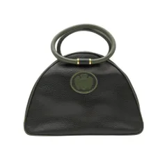 a.testoni ア・テストーニ ハンドバッグ DINAMICO ディナミコ サークルハンドル レザー ブラック×カーキ レディース 【中古】のサムネイル