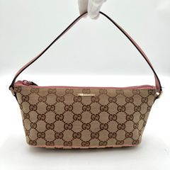 GUCCI グッチ GGキャンバス アクセサリーポーチ ハンドバッグ レッド