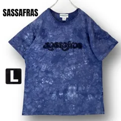 ササフラス SASSAFRAS★タイダイTシャツ★サイケデリックロゴ★インディゴ★ユニセックスL   #2607J065のサムネイル