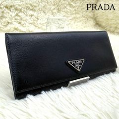 ✨極美品✨プラダ 長財布 二つ折り財布 サフィアーノ ブラック 三角