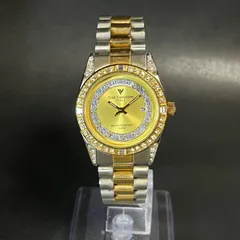 【稼働品】 Izax Valentino メンズ 腕時計 ゴールド シルバー IVG-1000-3 アイザックバレンチノ クォーツ カレンダー 電池交換済み 動作確認済みのサムネイル