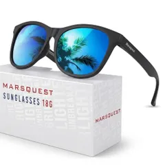 [MARSQUEST] サングラス メンズ 偏光サングラス UV400 紫外線カット超軽量 運転用 ウェリントン型 バイク用サングラス 抗衝撃 スポーツ ドライブ ランニング 釣り 登山 おしゃれ ファッション ユニセックス momentumシリーズ（サイズ:のサムネイル