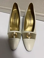 Yves Saint Laurent イヴサンローラン 金白　レザーパンプス　38 24.5〜25cmのサムネイル