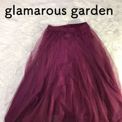 glamorous garden チュールスカート ロング丈 ボルドー パープル系 Fサイズのサムネイル