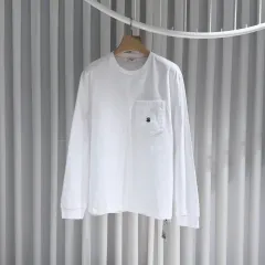 (S+級/XL) / Celine セリーヌ ポケット ロゴ ロングスリーブ Tシャツ 白のサムネイル