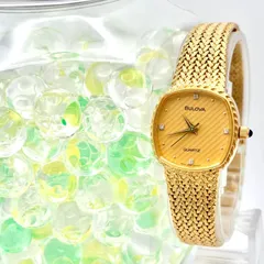 【新品電池】BULOVA ブローバ 4Pダイヤ レディース 腕時計 ゴールド スクエア 962724のサムネイル