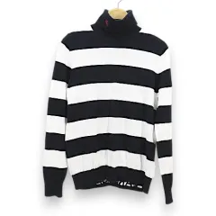 パーリーゲイツ PEARLY GATES 長袖 ニット セーター タートル 1 黒系 ブラック ロゴ ワッペン ゴルフウエアのサムネイル
