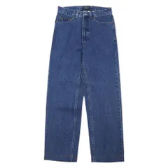 DKNY ( Donna Karan New York ) USA製 90年代 デニムパンツ 30 ブルー コットン ジッパーフライ レザーパッチ 未使用品のサムネイル