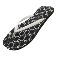 GUCCI グッチ ビーチサンダル 美品 トングサンダル フラット スライド GG柄 シューズ 靴 ブラック 42 1/2 26.5cm メンズ 【中古】のサムネイル