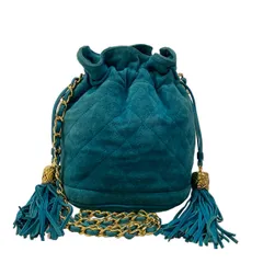 CHANEL(シャネル) ショルダーバッグ マトラッセ グリーン ミニバッグ/巾着型/チェーンショルダー/ゴールド金具のサムネイル