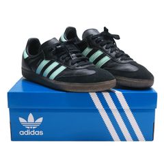 adidas SAMBA ブラック×ミントグリーン スニーカー27.5 箱あり - メルカリ