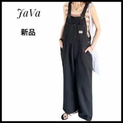 新品　JaVa オーバーオール サロペット ワイドパンツ ブラック XLのサムネイル